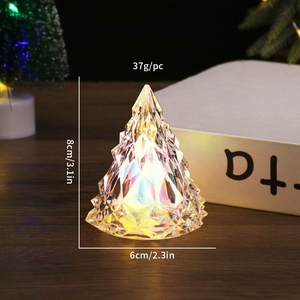 Lampes LED Bougies Lumineuses 2026 - Nouveauté Arbre de Noël LED en Cristal - Veilleuse Prisme Colorée pour <span class=keywords><strong>D</strong></span>écoration de Fêtes - <span class=keywords><strong>Prix</strong></span> Usine - Product Image 1