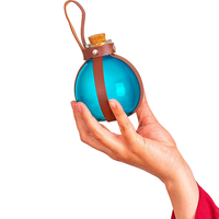 Bouteille de potion magique en verre sphérique avec ceinture en cuir pour cosplay d'Halloween, magie noire