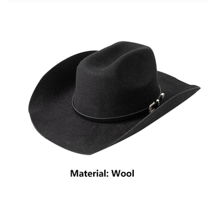 Venta al por mayor 100% de lana fieltro sombrero Fedora PU ala sombrero Fedora Bruno Capelo sombreros planos hombre negro en blanco - Product Image 6