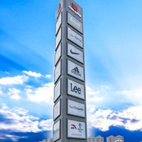Signalisation publicitaire LED personnalisée, signalisation de guidage, acrylique solide, construction en métal inoxydable pour les grands magasins, les centres commerciaux, les magasins - Étanche