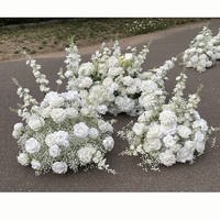 Fleurs artificielles rose poudré pour allée de mariage, chemin floral d'entrée pour mariés, décoration de cérémonie de mariage en extérieur
