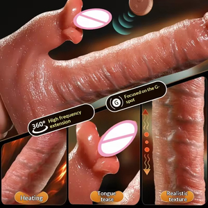 Adult Sex Toy Realistic Big Dildo 7 Frequencies Automatic Telescopic Sway <b>Vibration</b> Heating Tongue Teasing Waterproof Female - Product Image 4