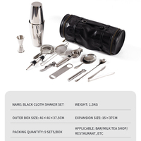 Kit barman avec support Ensemble de shaker à cocktail en métal pour magasins de cadeaux et bars Ensemble de bar complet avec présentoir