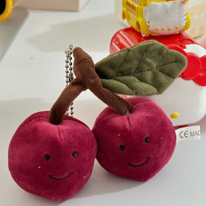 Cartoon Plush Cherry Charm Handbag Pendant Keychain for Women's Stuffed Fruit Cute Bag <b>Doll</b> Accessories Backpack Decoration Gift - Product Image 1