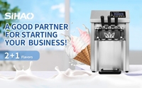 Machine à crème glacée commerciale SIHAO A126, machine à crème glacée molle, machine à crème glacée portable, grande capacité