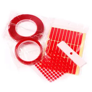 3M/5M/10M transparent double sided tape Acrylic Foam Nano Tape Strong Adhesive Wide Double Sided Red PET Polyester Acrylic Tape
