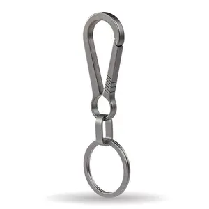 Ultralight Titanium Alloy Keychain Snap Hook Carabiner Quick Release Key Holder with Key Ring