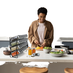 4 Tier Countertop Spice <strong>Rack</strong> Organizer <strong>Metal</strong> Kitchen Cabinet Pantry <strong>Wall</strong> <strong>Mount</strong> Foldable Spice <strong>Rack</strong> for Efficient Storage - Product Image 3