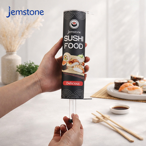 Tube en carton personnalisé pour sushi, conteneur alimentaire, tube en papier à pousser pour l'emballage des rouleaux de sushi avec bouteille de sauce soja - Product Image 3