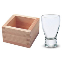 맞춤형 히노키 마스 전통 수제 나무 술잔 180ml 일본 마스 텀블러 박스