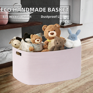 Customized Exquisite Natural Eco-Friendly Handmade Picnic <b>Wicker</b> <b>Basket</b> Dustproof Cover <b>Storage</b> Solution Living Room Use - Product Image 2