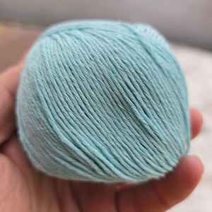 Hobby 100% fil de coton 50g-Light Turquoise doux fil peigné à extrémité ouverte pour tricoter à la main couture tissage haute régularité motif teint - Product Image 1