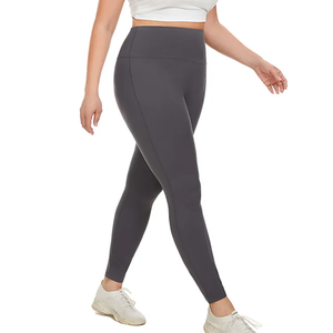 High Waist Full Length <b>Leggings</b> Solid Color Stretch Breathable Knitted Sporty Women's <b>Leggings</b> All Seasons - Product Image 1