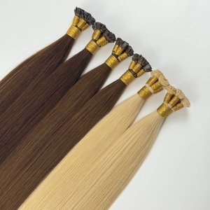 Extensions de cheveux lisses et soyeux en gros, pointe plate, cheveux bruts non traités Remy, pour tressage, extensions de cheveux humains à pointe plate en kératine - Product Image 1