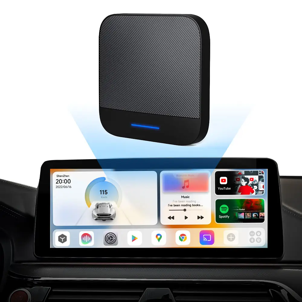 Jam tangan adaptor kotak video ai, Dongle adaptor kotak video ai cerdas Carplay dengan nirkabel asli untuk BMW, 4GB 64GB Android 10