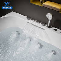 Baignoire de massage à remous en acrylique de luxe moderne, homologuée CE, avec jets d'hydro-massage, autoportante, portable, pour hôtel et appartement