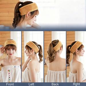 Bandeau en tissu éponge doux et réglable pour soins de la peau et des cheveux, idéal pour le spa, les rituels de beauté quotidiens, en polyester, parfait pour les cadeaux de mariage - Product Image 5