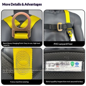 Full-body five-point safety <b>belt</b> anti-fall double hook for aerial <b>work</b> electrician safety <b>belt</b> European-style buffer - Product Image 4