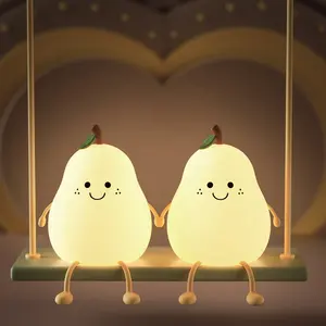 Wholesale Never Divide Pears Little Night Light Silicone Gift Bedroom Sleep Do Not Separate Pat Lamp