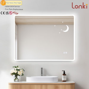 Miroir de salle de bain LED en gros avec interrupteur tactile pour salle de bain - Product Image 1