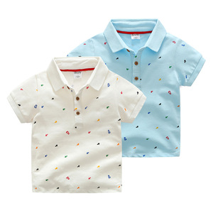 เสื้อโปโลเด็กผู้ชายแขนสั้นพิมพ์ลายเรียบง่ายสไตล์ลำลองขายส่งออนไลน์ - Product Image 1