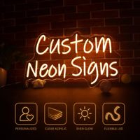 Enseigne néon LED personnalisée avec support en acrylique transparent, éclairage uniforme et flexible, enseigne personnalisée avec nom ou logo pour boutique, mariage, décoration de la maison