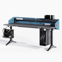 Bureau électrique de direction moderne et luxueux, convertible, réglable en hauteur, avec cadre en acier et plateau en mélamine, 3 niveaux, intelligent