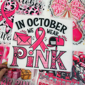 Customized Breast Cancer Dtf Transfers Ready to Press Vinyl <strong>Printed</strong> Designs Sticker Heat Transfer <strong>Iron</strong> <strong>on</strong> Labels for T-shirt - Product Image 3