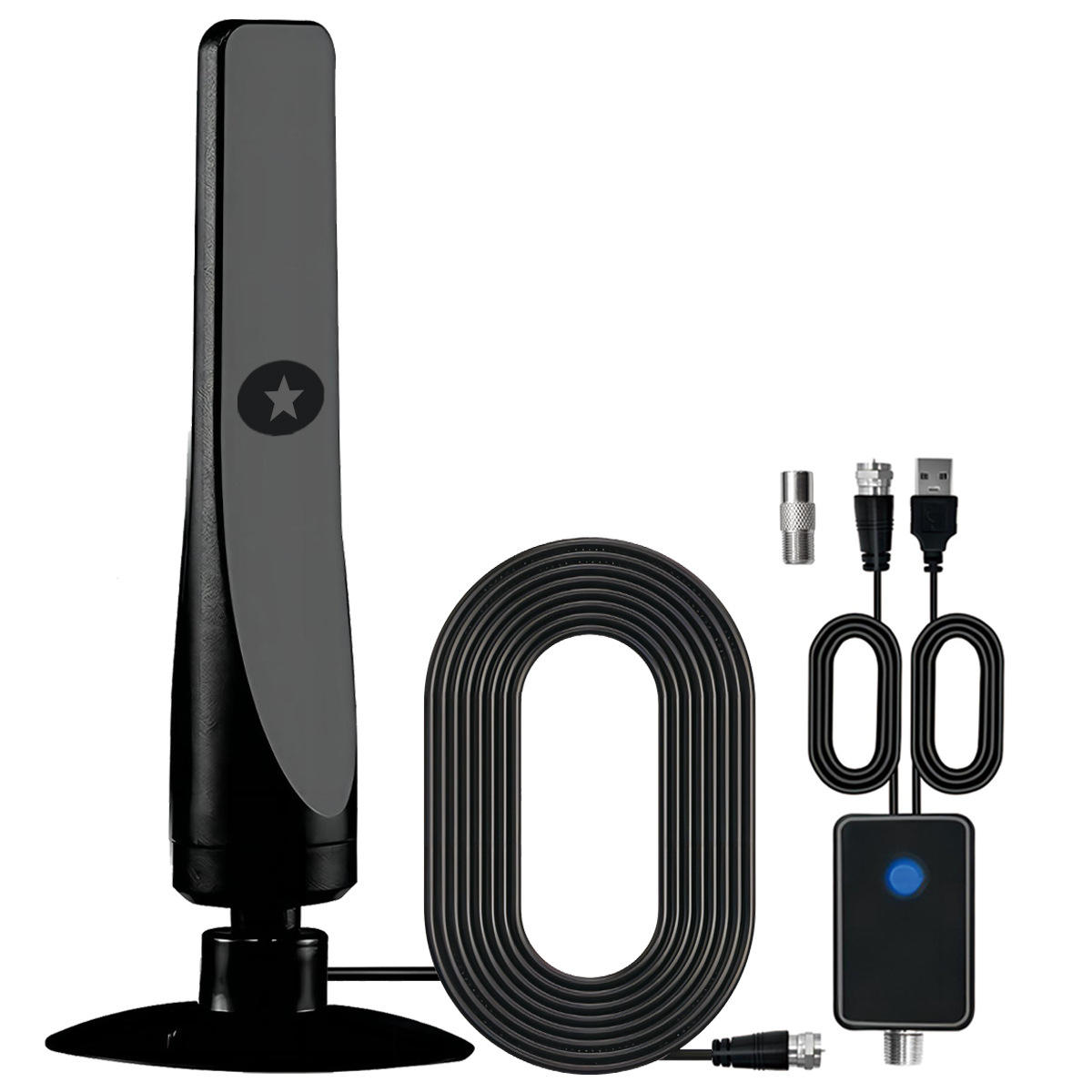 Portable 4K 1080P Indoor TV Antenna Amplifier Signal Booster With 50 Miles  Signal Enhanced Function Digital TV Antenna