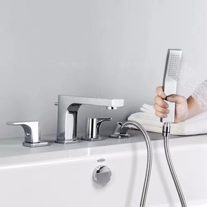 Kaiping Dima chino moderno baño latón 4 agujeros bañera cromo bañera hidromasaje cascada grifo - Product Image 5