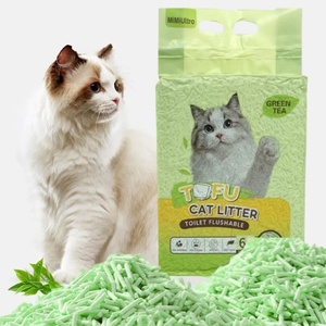 Produits pour animaux de compagnie, litière pour chat en tofu de 6 L, bonne absorption d'eau, sans poussière - Product Image 1