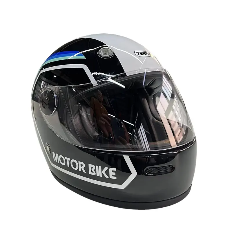 Bán buôn nóng bán đầy đủ Mặt cổ điển xe máy helmetsretro mát sợi thủy tinh được phê duyệt xe tay ga với bán buôn bán chạy nhất