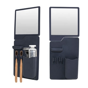 Set di specchietti a mano professionale con Logo personalizzato Design moderno in Silicone specchio per il trucco e porta spazzolino da denti per gli hotel di <span class=keywords><strong>viaggio</strong></span> in ufficio - Product Image 1