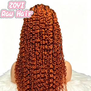 วิกผมแท้ 100% แบบสำเร็จรูป ผ่านการฟอกสีแล้ว ขนาด 13x4  แบบไม่ต้องใช้กาว  ลอนน้ำสี 350 พร้อมผมเบบี้แฮร์ สำหรับผู้หญิงผิวสี - Product Image 1