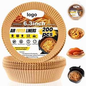 Doublures en papier jetables imperméables pour friteuse à air, 6,3 et 7,9 pouces, 100 pièces, emballage personnalisé, pour usage alimentaire moderne, avec logo personnalisé - Product Image 1