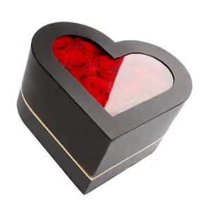 Custom Made Luxury Rigid <strong>Heart</strong> <strong>Shaped</strong> Fresh Rose Flower Bouquet Gift Packaging <strong>Box</strong> with logo - Product Image 5