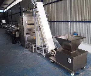 Máquina de fabricación de pan de hamburguesa automática, línea de producción de pan de panadería árabe, personalizada, profesional