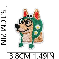 Écusson brodé chien de dessin animé, badge en tissu animal pour la décoration de vêtements et sacs