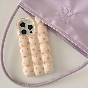 Funda de <span class=keywords><strong>Teléfono</strong></span> con Flores Rosadas de Lujo para iPhone 15 Pro 14 Pro Max 13 12 Mini, Elegante, Material de PC, Brillante - Product Image 1