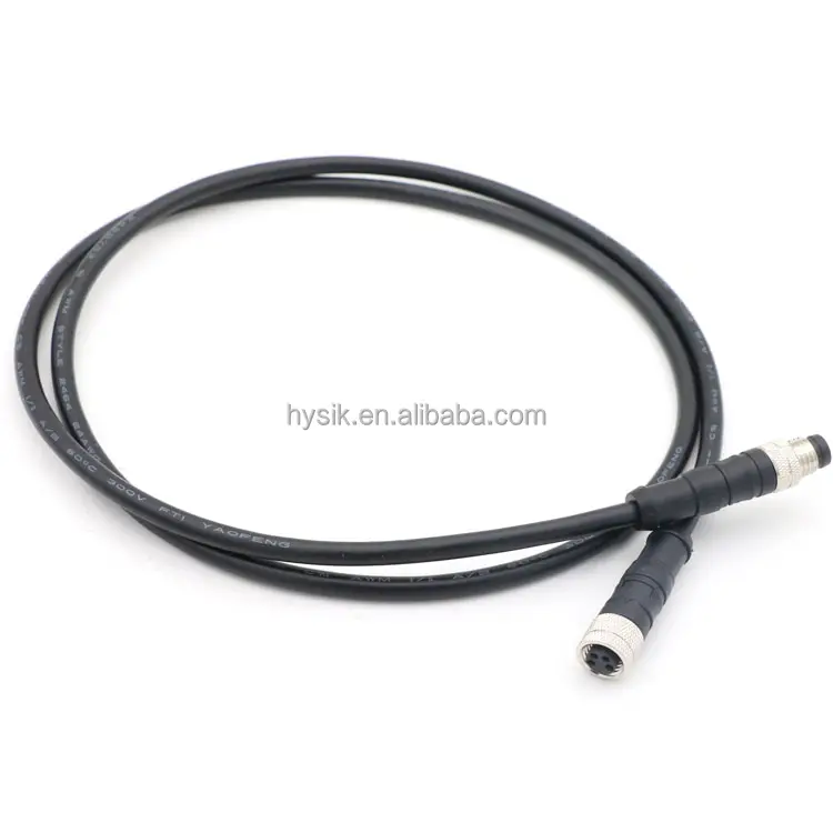 Hysik M8 Electrical Cable Connector Extention Cable M8 A-code 3 4 5 6 8 Pin Male and Female Sensor Connector Cable