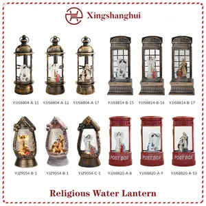 Bestseller Kunstmatige Vintage Heilige Religieus Glanzend Interieur Xmas Ornament Fee Godin Led Licht Glitter Waterlantaarn