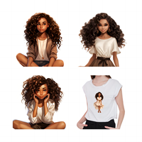 Noir histoire méga fer patchs transfert de chaleur impression Afro femme enseignant matière autocollants bricolage Appliques pour vêtements