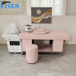 Kisen Sans Plomberie, Lit de Lavage Capillaire Professionnel à Vapeur Rose, Moderne, pour Spa, Thérapie Aquatique de la Tête et Massage Thaïlandais - Product Image 6