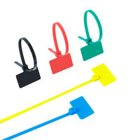 Attaches-câbles en nylon de 18 lb de résistance à la traction, attaches zippées en plastique 2,5x100mm avec étiquette inscriptible pour l'étiquetage des câbles à la maison et au bureau