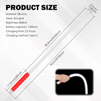 Nouveau produit : Lampe torche LED flexible de 29,5 pouces, pliable, pour mécaniciens, rechargeable, professionnelle, en silicone, 3 modes d'éclairage