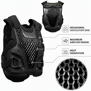 Gilet de protection pour <span class=keywords><strong>moto</strong></span>, protection du corps, protection de la poitrine, du dos et de la colonne vertébrale, coque rigide, résistant aux chocs, respirant, tout-terrain - Product Image 2