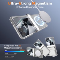 Étui personnalisé avec logo pour Samsung Galaxy Z Flip 8 7, chargement magnétique, protection transparente de la charnière à rebond automatique, coque de protection