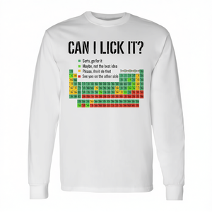 Puis-je le lécher ? T-shirt à manches longues avec tableau périodique des éléments chimiques - Product Image 2