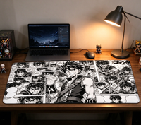 Tapis de jeu Flashstrike XXL 900x400mm avec personnages de dessins animés, résistant à l'eau, antidérapant, en caoutchouc, pour ordinateurs, ordinateurs de bureau, ordinateurs portables, bureaux