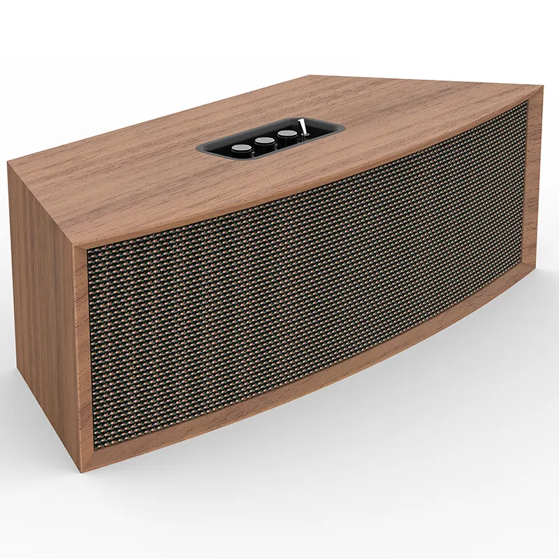 Oem/Odm 50W Dsp Technologie Volume Treble Bass Verstelbare Retro Sector Op Zoek Naar Stereo Geluid Zware Bass Bluetooth Desktop Speaker